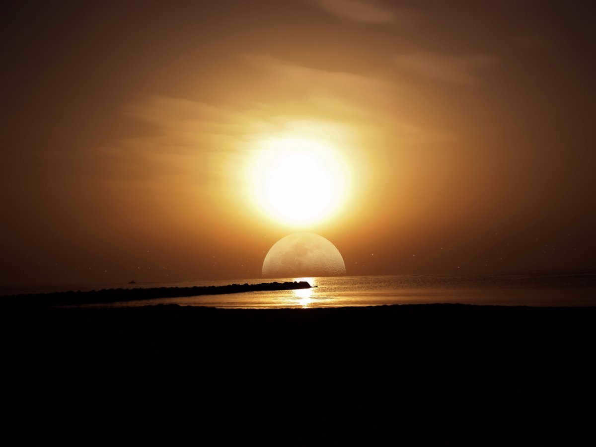Sun and Moon in the sky