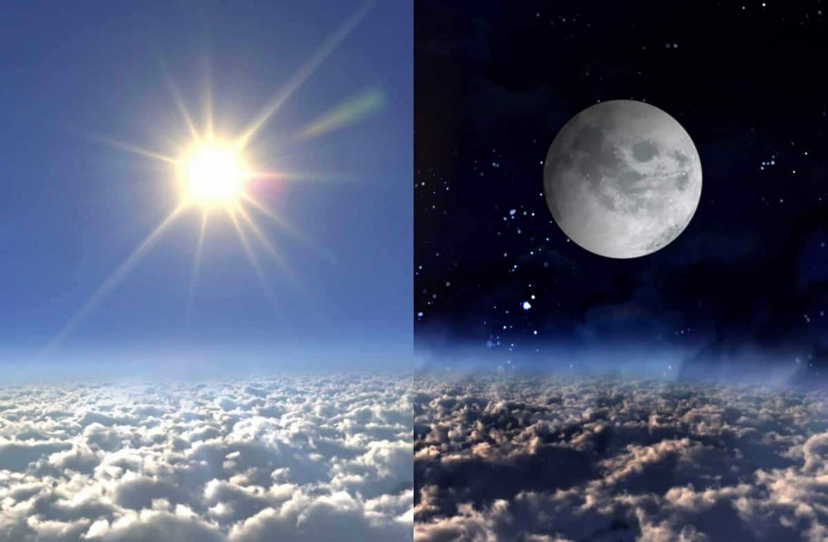 Sun and Moon in the sky