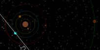 A model of the solar system. Midnight.