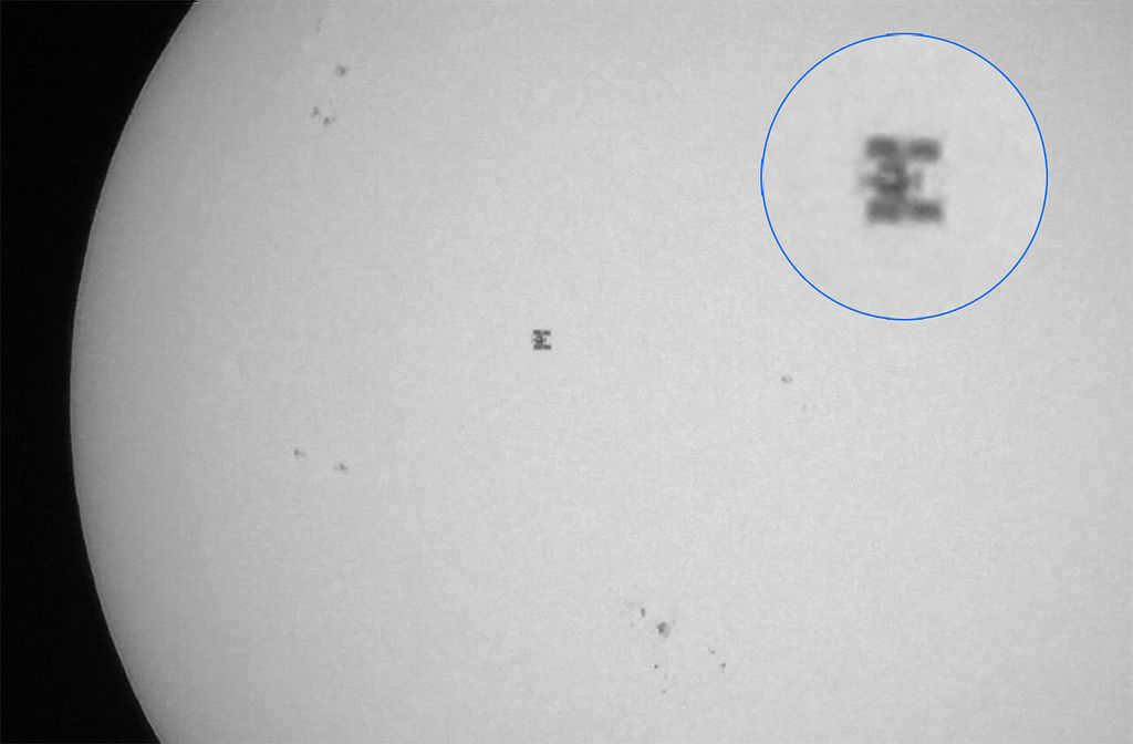 Image against the background of the Sun, through H-alpha filter
