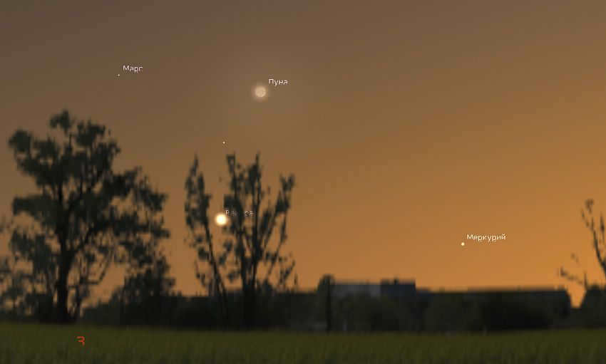 Mercury in the sky in July 2023
