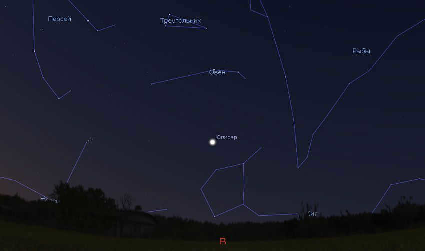 Jupiter in the sky in July 2023