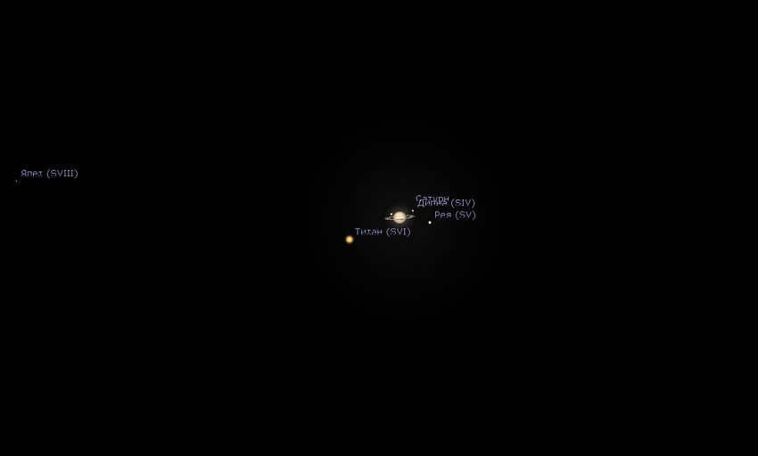 Saturn through a telescope in July 2023