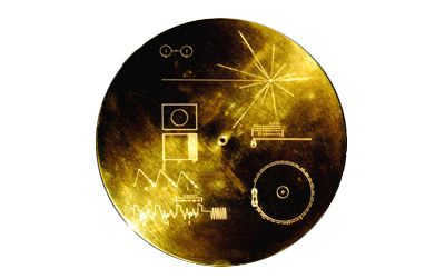 A gold plaque aboard Voyager