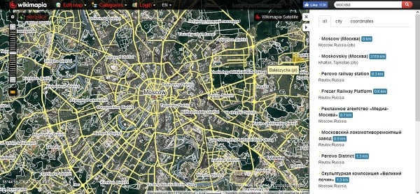 Wikimapia site