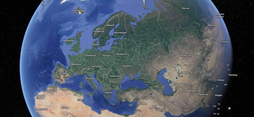 satellite view on google planet earth