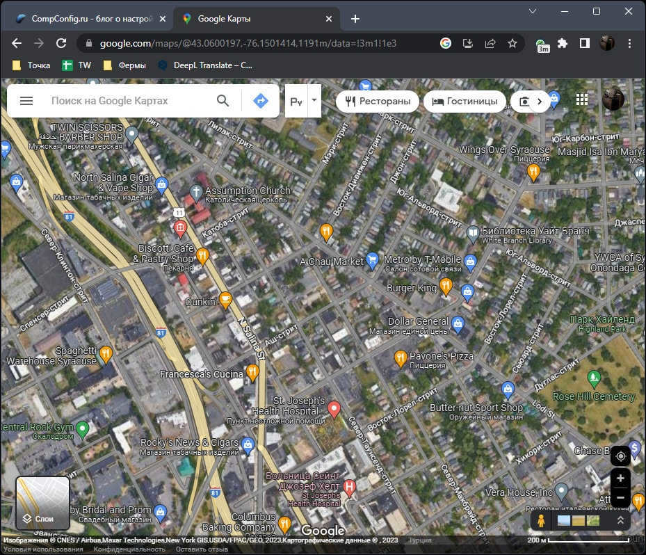 Display streets from satellite in Google Maps