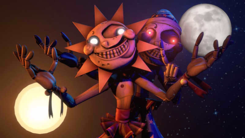 Educator Sun and Moon from FNaF 9 Security Breach artwork