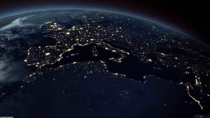 Night photo of the Earth's surface from space