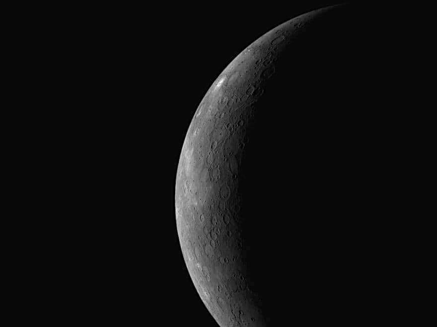 Mercury's crescent moon.