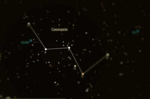 Scheme of the constellation Cassiopeia. A little information about the constellation 