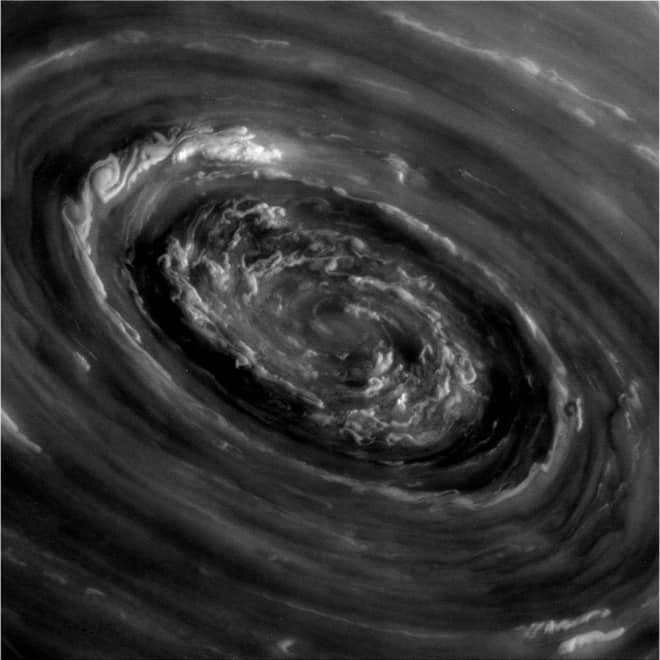 Jupiter's Big Red Spot. The photo was taken by the Voyager spacecraft