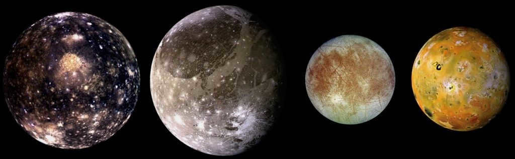 Jupiter's Galilean satellites: Callisto, Ganymede, Europa, Io