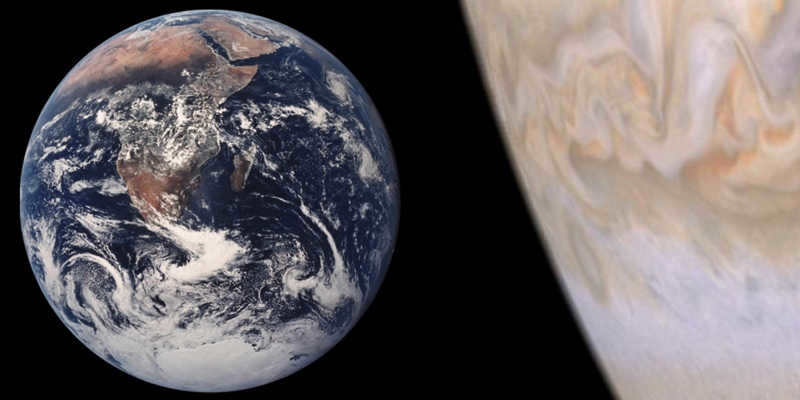 Comparison of Earth and Jupiter