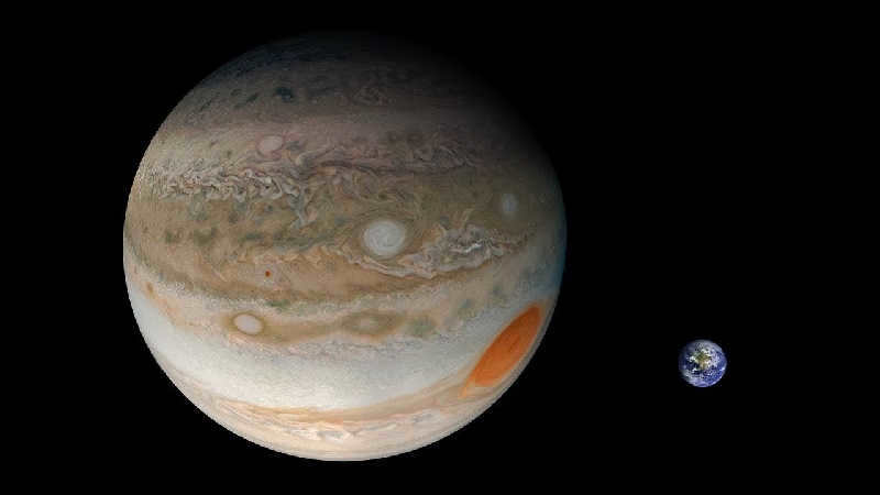 Jupiter compared to Earth