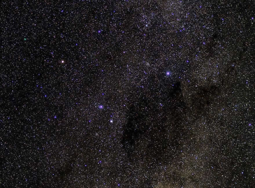 The Southern Cross and the dark Coal Sack Nebula.