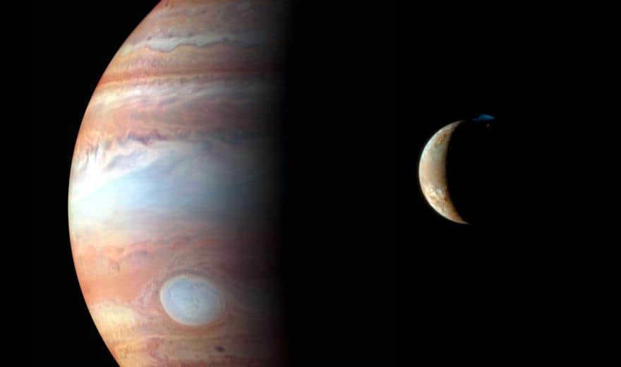 Jupiter and its volcanic satellite Io