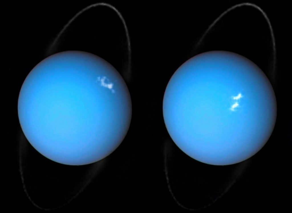 Photos of Uranus taken by Voyager 2