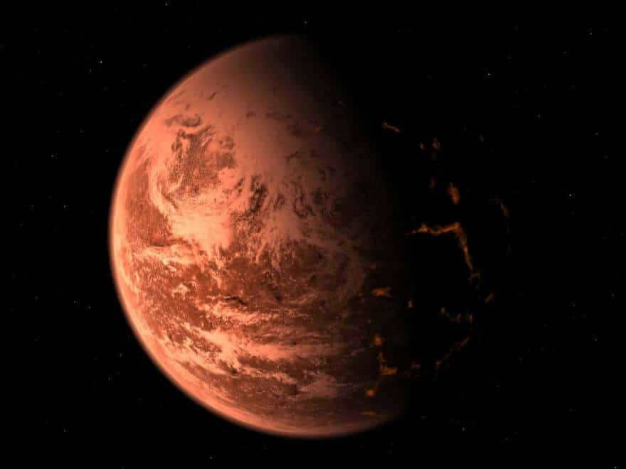Artistic representation of Gliese 876d