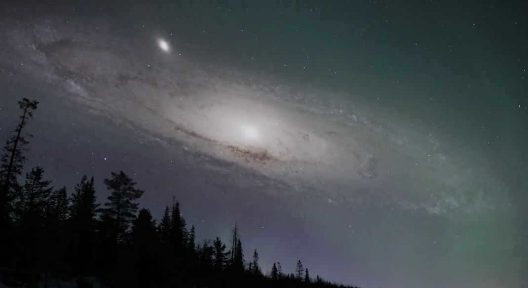 If the Andromeda galaxy were much closer.