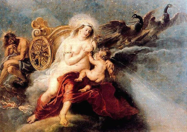 The origin of the Milky Way. Hera and Hercules in Rubens' representation.