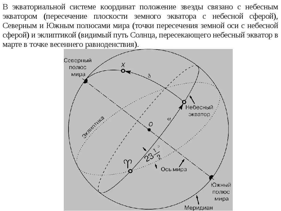 In the equatorial coordinate system, the position of a star is related to the celestial equato. 