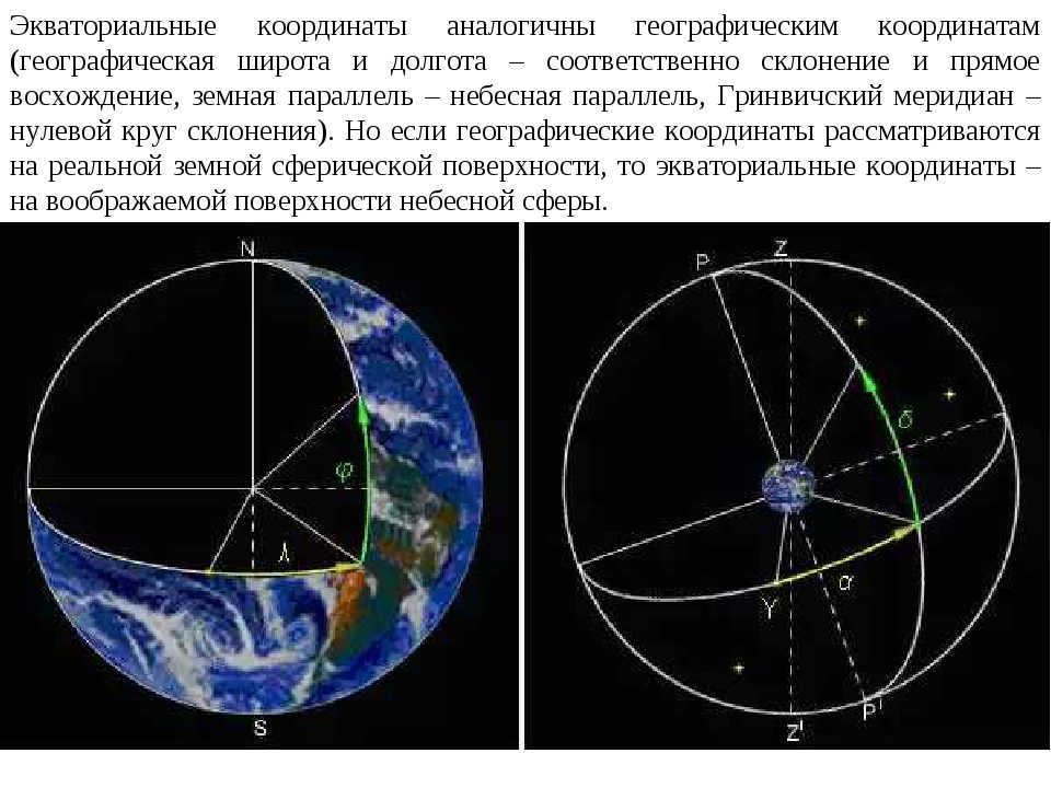 Equatorial coordinates are analogous to geographic coordinates (geographic coordinates (geographic coordinates). 