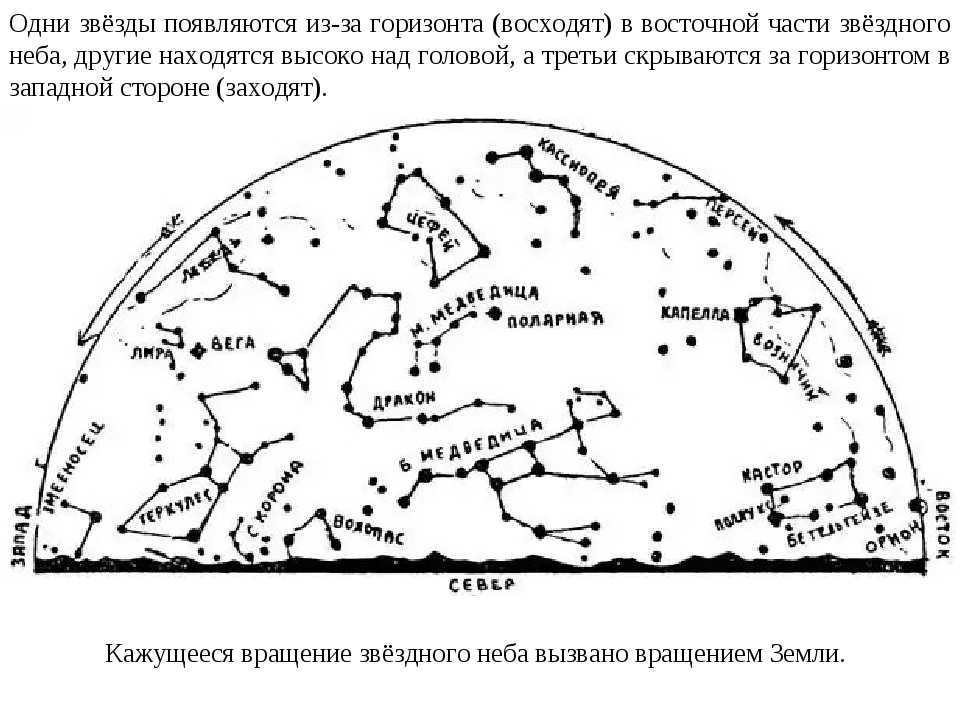 Some stars appear from behind the horizon (rising) in the eastern part of the sidereal. 