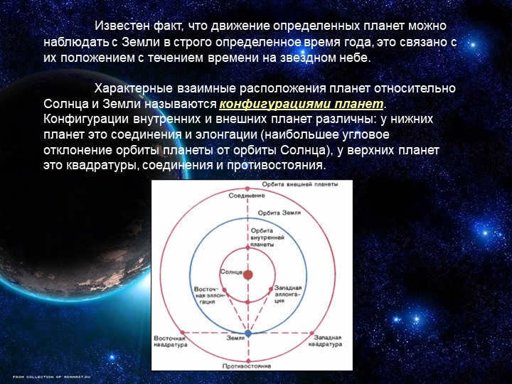 It is a known fact that the motion of certain planets can be observed from the Earth in st. 