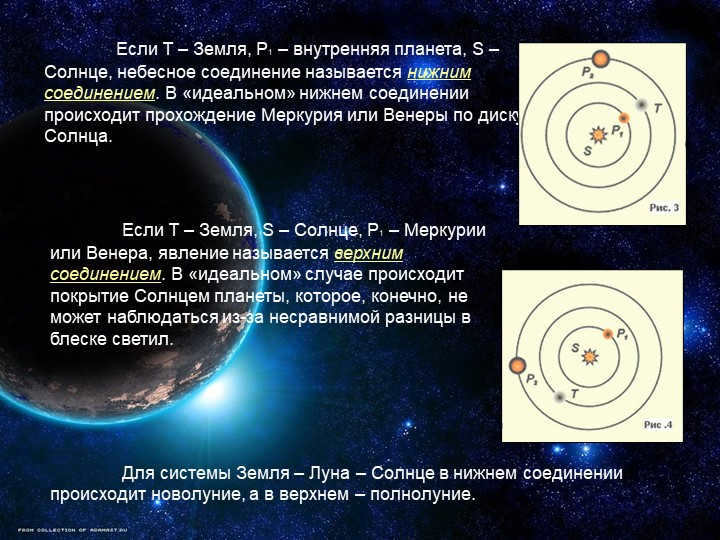If T is the Earth, P1 is the inner planet, S is the Sun, the celestial conjunction is called a celestial conjunction. 