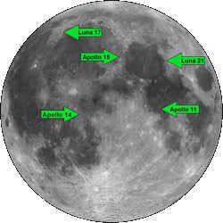 Map of the position of the corner reflectors