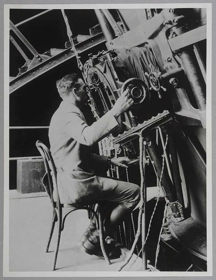 Edwin Hubble at work, 1937.