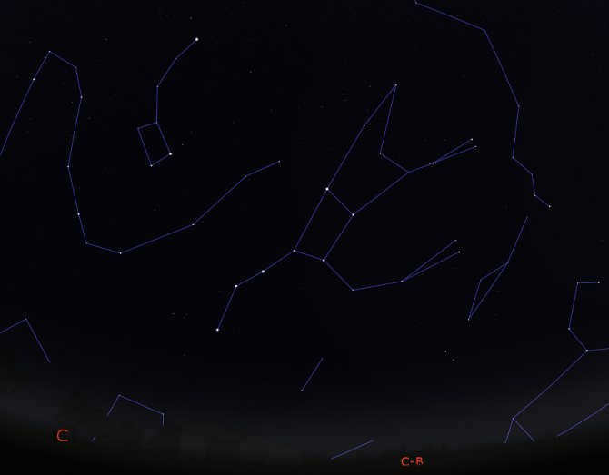 where is the dipper of the Big Dipper in winter
