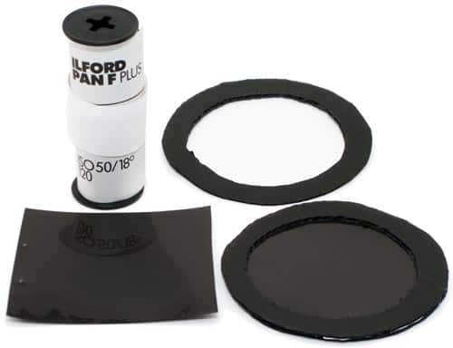 Making a simple light filter from black and white film