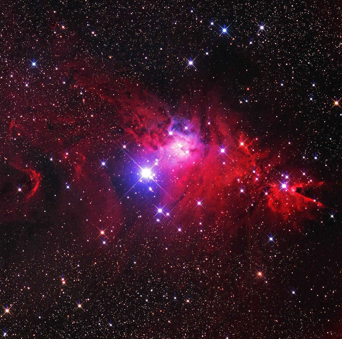 Cone nebula in the night sky, by Tengyart