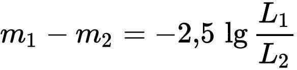 In fact, astronomy is practical math. In the formula, the variable m hides a dimensionless and abstract stellar magnitude. L is the illumination from the object 