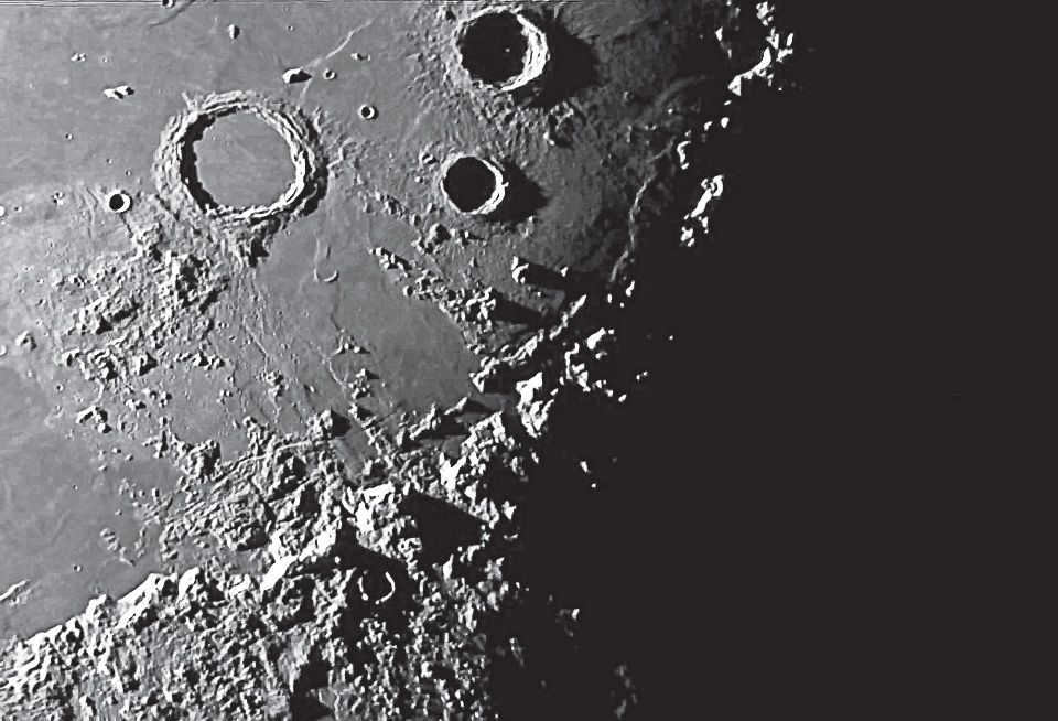 View of the Moon through a telescope