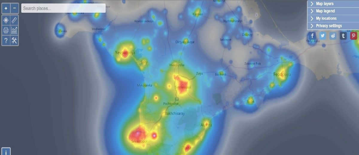 Before starting observations, every astronomer studies the map of the region's illumination. 