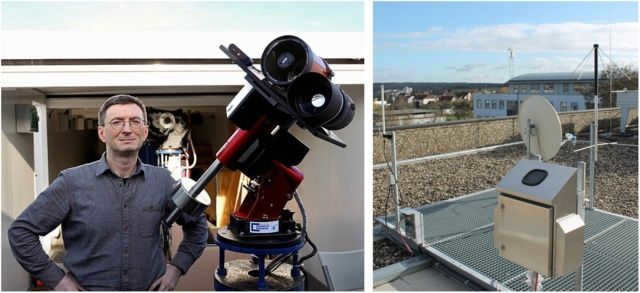 He coupled the two telescopes to the SkyCAM-5 camera system. The images are analyzed by a neural network that is self-learning as it works