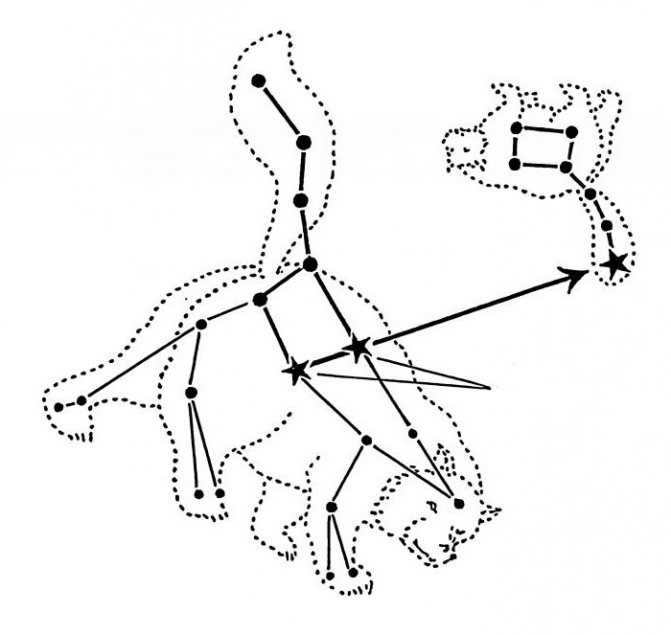The constellation of the Big Dipper and Little Bear in the sky: list of stars, how to find, legends and description