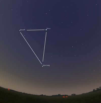 summer triangle in the sky