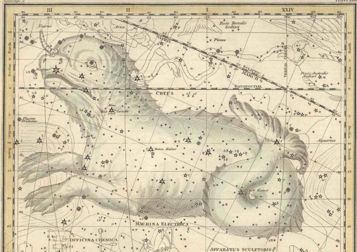 Constellation image from an ancient sky atlas