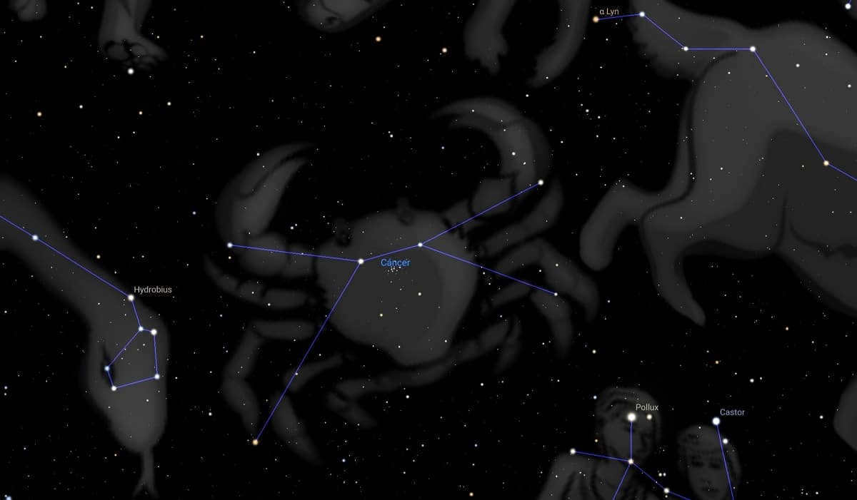 Cancer constellation in the sky