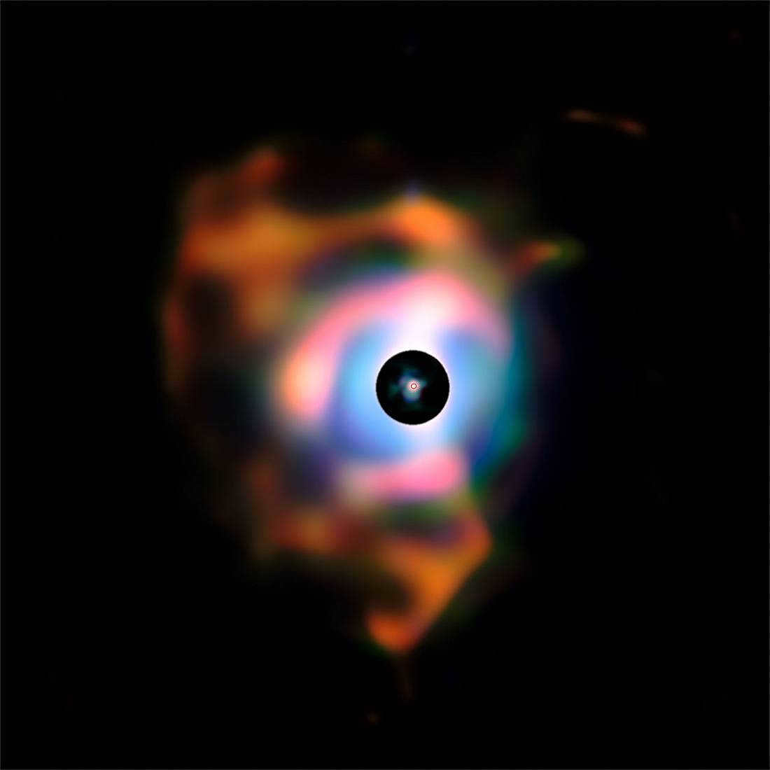 The nebula around the bright red supergiant Betelgeuse.