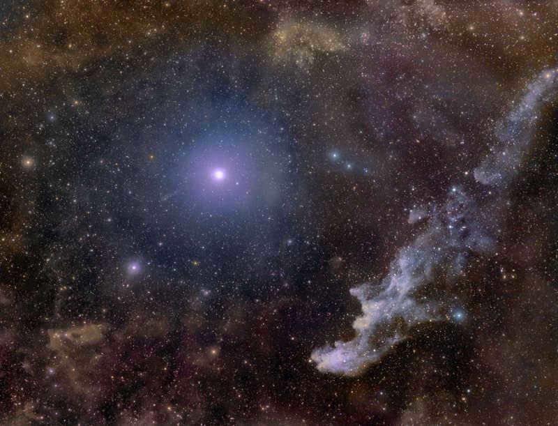 Rigel star and the Witch's Head Nebula