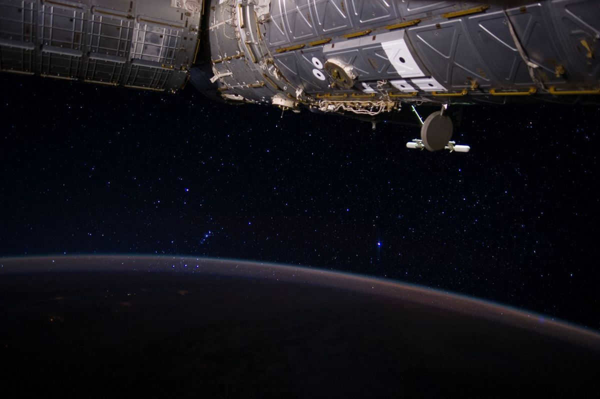 Orion's Belt through Earth's atmosphere