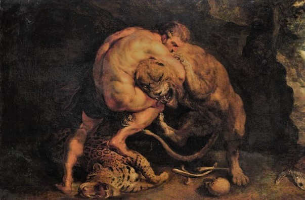 Hercules vs. the Nemean Lion (drawing)