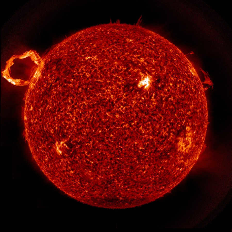 The Sun is a huge ball of red-hot plasma