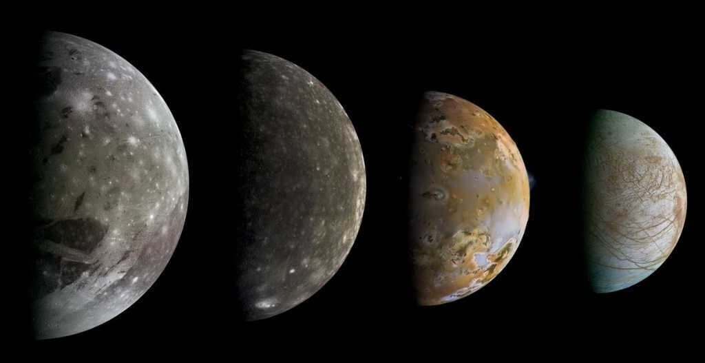 Ganymede, Callisto, Io and Europa
