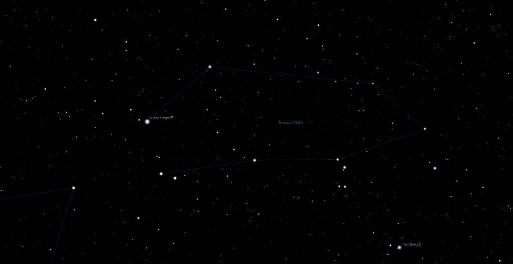 Constellation South Fish, view in the Stellarium planetarium program